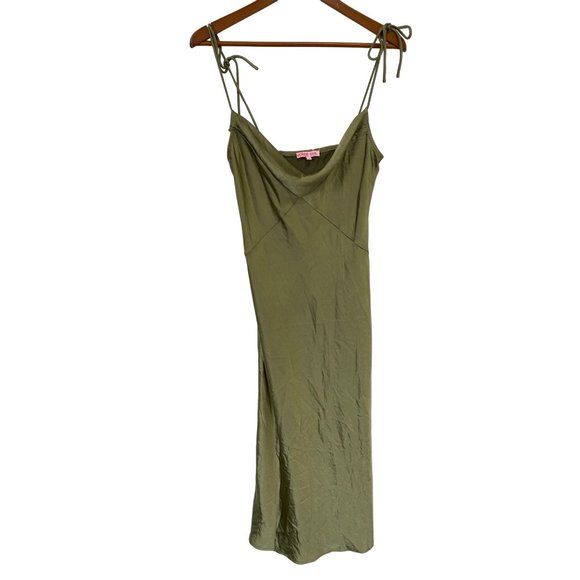 Verge Girl Dresses & Skirts - Verge Girl Midi Slip Dress Women 12 Satin Green Summer Beach Intimate Casual NEW